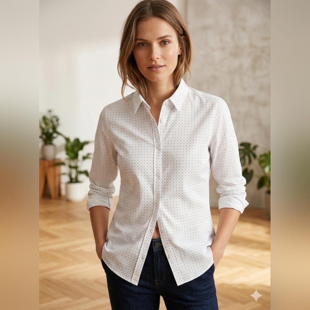 RESERVED Essential Cotton Longsleeve Button-Down Shirt. PTP 20.25".